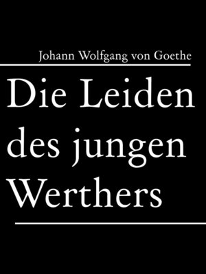 cover image of Die Leiden des jungen Werthers